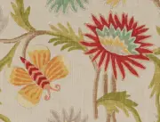 1.375 yd Thibaut Lizette Tea Stain Floral Scottish Linen Print Upholstery Fabric