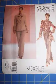 Vogue Pattern #2705 Vogue Couture Size 6-10 Misses' Jacket, Blouse, Pants & Sash