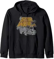 [STAR WARS] Millennium Falcon Star Ship Chase Logo Poster Zip Hoodie