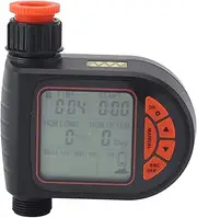 Watering Timer, LCD Display Programmable Water Hose Timer Outdoor with Rain Sensor G3/4 to G1/2 Female Thread Automatic Sprinkler Timer Watering System for Garden Yard