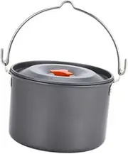 LeeQinersw Hanging Pot for Camping 4L Aluminum Cookware with Cover for Beach and BBQ