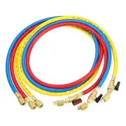 3pcs 1/4 SAE Refrigerant Charging Hose 4.9ft 800 PSI 4000 PSI Manifold Gauge