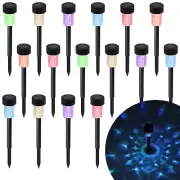 16 Pack Outdoor Solar Pathway Lights, RGB Color Changing LED Solar Powered