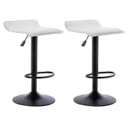 Adjustable Bar Stools Set of 2, Modern Swivel PU Leather Airlift Barstools, B...