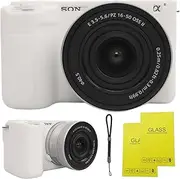 [SZHSYJY] Camera Case for Sony ZV-E10 II/ZV-E10M2 Digital Camera,ZV-E10 II Soft Silicone Protective Bag,Anti-Scratch Slim Fit Soft Sleeve with ZV-E10 II Screen Protector and Strap Wrist. (White)