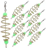Happyyami 10PCS Luminous Spring Fishing Bait Holder with Spiral Hooks Easy Setup Carp Fishing Feeder Tool Improved Bait Stability