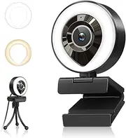 AIDELF Full HD Streaming Webcam with Dual Microphone 1080P Adjustable Right Light Pro Web Camera Advanced Auto-Focus with Tripod Zoom Camera Gaming Webcam for Xbox Facebook YouTube Streamer