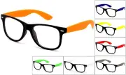 NEW Retro Geek Nerd Retro Plastic Clear Lens Glasses Fashion 2 Tone Frame UV