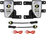 SILILAN 12V Light Fog Lights IP67 Waterproof fit for Chevy Silverado 1500 2016-2018 45W 6500K Front Bumper Driving Fog Lamp Black Chrome(Clear Lens)