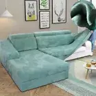 2022 Velvet Plush L Shape Living Room Sofa Cover Elastic Furniture Sofa Cover