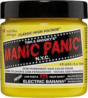 MANIC PANIC Electric Banana Hair Dye - Classic High Voltage - Semi-Permanent Hair Color - Bright, Neon Yellow Hair Dye Glows in Blacklight - Vegan, PPD & Ammonia-Free For Coloring Hair on Women & Men