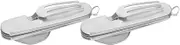 BESPORTBLE Folding Utility Knife Set 2-Piece Cutlery Set for Lunch Box Stainless Steel Camping Utensils Compact Tableware for Outdoor Activities