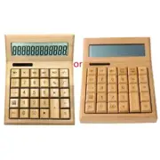 Functional Calculator Solar Power Bamboo Calculators 12-digit Large Screen