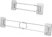 Generic 2 Pcs Rv Bathroom Guardrail Rv Corner Storage Bar for Shower Under Sink Storage Expandable Shelves Shower Tension Pole Bin Stand Bath Corner Storage Rod Stainless Steel 304 Silver