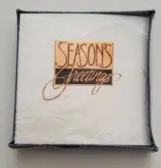 VTG 1990's STUDIO SQUARE "SEASON'S GREETINGS" XMAS CARDS~COPPER GILTED~USA MADE