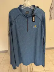 NWT MEN'S DUNNING GOLF PULLOVER, SIZE: 2XL, COLOR: BLUE/BLACK (M6)