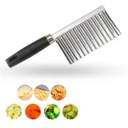 Crinkle Cutter Knife Stainless Steel Cutting Tool for Potato Carrot Chip Vege...