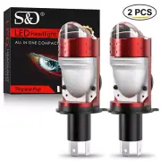 H4 Mini Bi-LED Projector Dual Lens LED Headlight Bulb Hi-Low 30000LM Retrofit X2 (for: Mini)