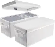 DVD CD Storage Boxes With Lids- Pack of 2 CD Case Storage- 13.2" x 5.9" x 5.3...