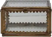 [Creative Co-Op] Brass and Glass Scalloped Edges, Antique Finish Display Box