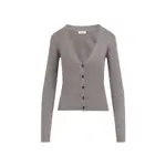 [Brunello Cucinelli] Brunello Cucinelli-Brown Lurex Cashmere Cardigan-Donna M STAND