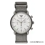 【EMPORIO ARMANI】時尚編織商務休閒防水石英男士腕錶(AR11240)