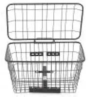 Bike Basket, Portable Heavy Duty Foldable Universal Rear Basket for Mobility Scooters Rust Proof Wire Mesh Detchable Front Knee Scooter Basket Accessory for Road Bike, Folding Bike