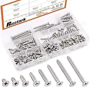 Rustark 150-Pcs 304 Stainless Steel Flat Head Screws Self Tapping Drilling Screws Assortment Kit-Size:(#10x3/8 - #10x1-1/2)