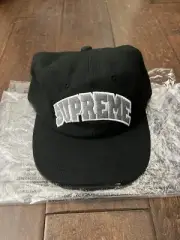 Supreme FW24 Felt Arc 6-Panel Cap Hat Black White Snapback One Size New IN HAND