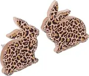 [WOFASHPURET] Elegant Leopard Print Bunny Earrings Easter Lady Earrings Decorative Jewelry