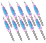 Mikinona 10pcs Dual Ended Nail Files Durable Nail Buffering Polishing Tools for Manicure and Compact Design for Easy Handling Suitable for Fingernails and Toenails