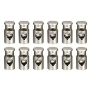 12pcs Metal Cord Locks 0.25" Single Hole Spring Stopper Slider Toggles End