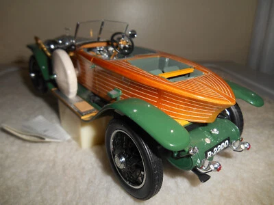 FRANKLIN MINT 1914 ROLLS ROYCE..silver ghost..1:24 scale..WOOD BODY..boat tail..