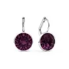 Myjs Bella Earrings With 4 Crt Amethyst Swarovski Crystals Rhodium Plated