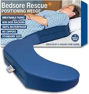 Bedsore Rescue Positioning Wedge – The Original Contoured Positioning Pillow for Bed Sore Prevention & Recovery, Pressure Ulcer Cushion & Patient Turning Wedge - Non-Skid