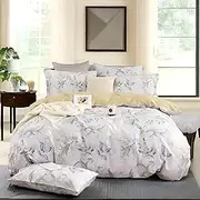 Essina Double Bed Quilt Cover Set – 3-Pcs Double Quilt Cover Set with Quilt Cover and 2 Pillow Shams – 620-Thread Count Cotton Duvet Cover – Luxurious Double Bed Quilt Cover – Rainforest