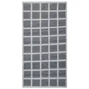 Handwoven Checkered Rug-Lattice 6388-Charcoal Ivory