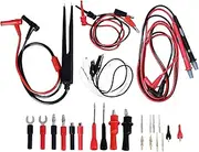 NDNCZDHC 27PCS Multimeter Leads Kit, Pvc Pa Piercing Needle Kit, 10a Multimeter Tester with 1mm 2mm 4mm Needle Pins