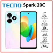(New) TECNO Spark 20C 4GB+256GB WHITE Dual SIM Unlocked Android Cell Phone