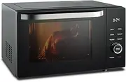 Smad 34L Microwave and Grill Combo, 1000W Power Microwave Oven with 2400W Grill, Easy-Clean Interior, Defrost Function, 99-Minute Timer, ECO Mode Child Lock, Black