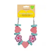Rosewood Woodies Wooden Flower Garland Gnaw/Chew Pet Activity Toy Pink/Blue