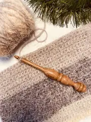 Ergonomic Handle Handmade Wood Crochet Hook Size 7mm