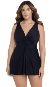NWT MIRACLESUIT MARAIS Slimming Swim dress Black Plus Sz 24 $210
