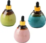 Happyyami 3pcs Ceramic Dropper Bottle Sub Packaging Containers for Essential Oils Perfume Lotions Non Leak Design Easy to Use Carry Lightweight Travel