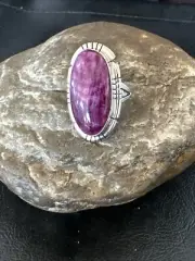 Womens Purple Spiny Oyster Navajo Sterling Silver Ring Size 6.5 18583