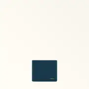 Furla Man Project Bi-fold Wallet Lapis Blue Milos Textured Calf Leather Man