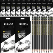 144 Pcs Professional Drawing Sketching Pencil Set Graphite Pencils Set 12B - ...