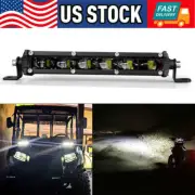 7inch Slim LED Light Bar Single Row Spot Flood Offroad Truck SUV Driving FOG 6D