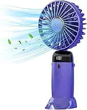Personal Fan Handheld - USB Rechargeable Cooling Fan Handheld with Lanyard - Multifunctional 5 Speeds Adjustable Neck Fan, Summer Supplies for Home, Travel, Outdoor, Shopping