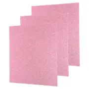 3Pcs Pink Glitter Acrylic Sheets 1/8" Thickness 8" x 8" PMMA Sheets